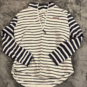 Vineyard Vines Navy and White Striped Hoodie